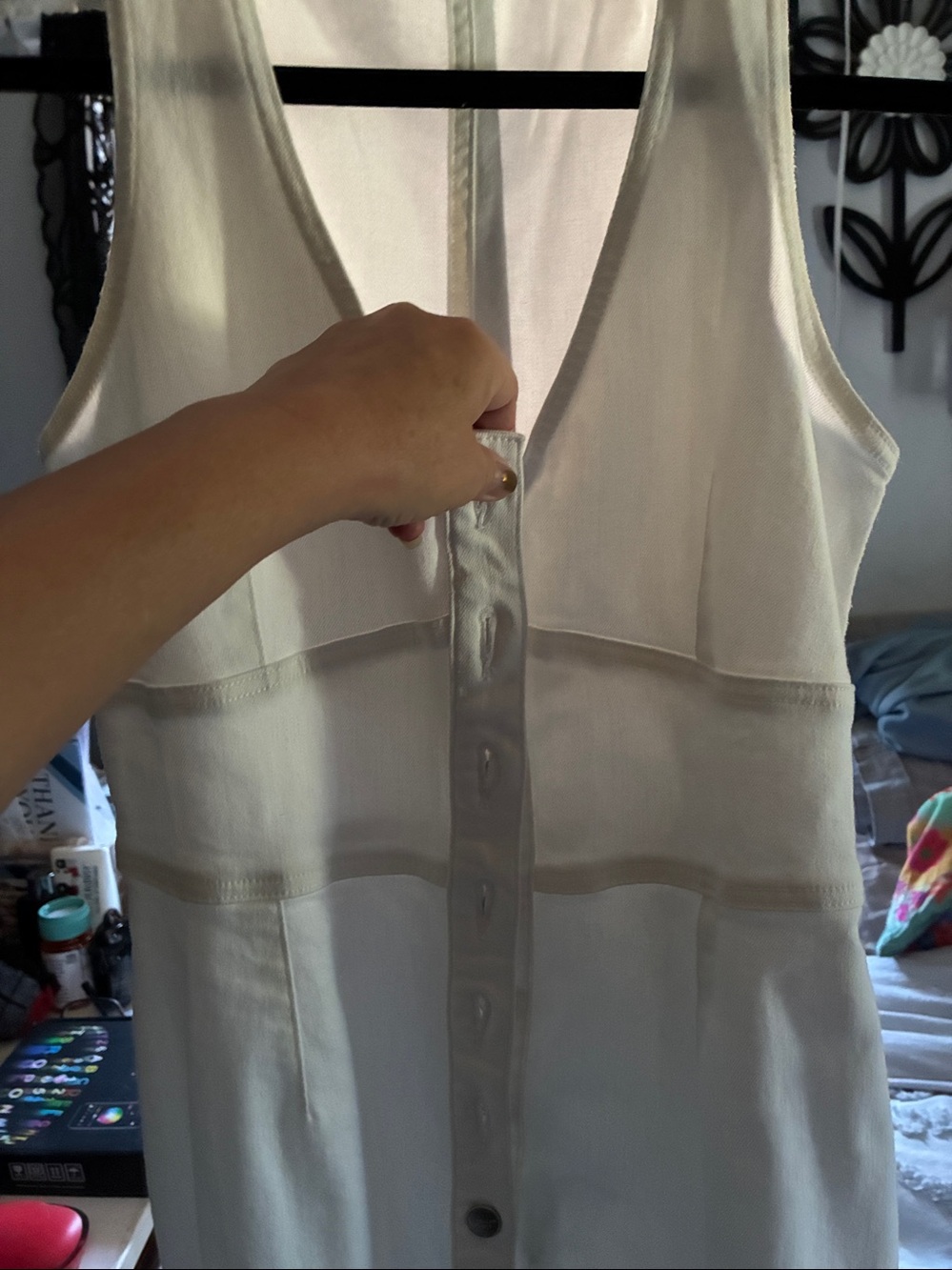 American Eagle Outfitters Cream Button-Front Maxi Dress - Picture 6 of 7